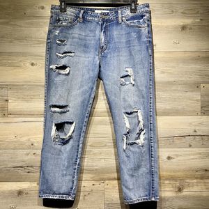 Kancan Women’s 11/29 (Actual 36x26) Distressed Boyfriend Ankle Jeans KC6195M